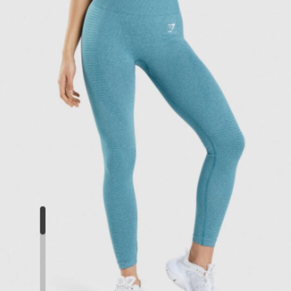 Gymshark Vital Seamless 2.0 Leggings Tahoe Teal Marl - Picture 3 of 5